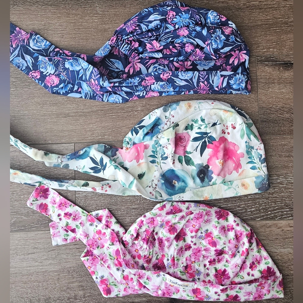 Women's Floral Euro Scrub Cap - Picture 4 of 4